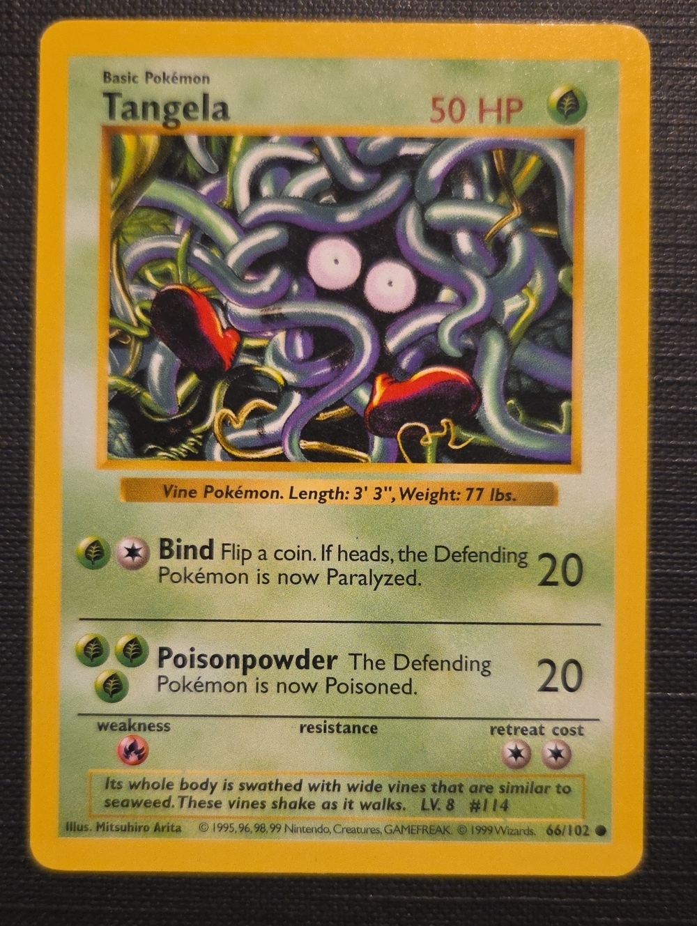TANGELA Pokemon Base Set (1999) Trading Card (66/102)